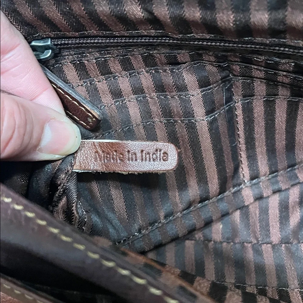 Jack Georges Brown Leather Crossbody Bag
